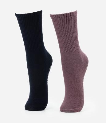 Kit 02 Meias Esportivas em Algodão com Antiderrapante