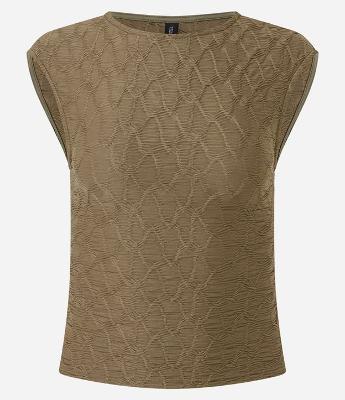 Blusa Sem Manga em Malha Texturizada com Costas Abertas