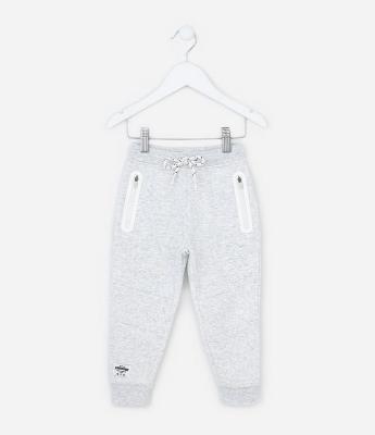 Calça Infantil em Moletom com Lettering Embossed – Tam 1 a 5/6 Anos