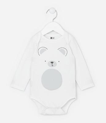 Body Infantil com Estampa de Ursinho - Tam 0 a 18 Meses