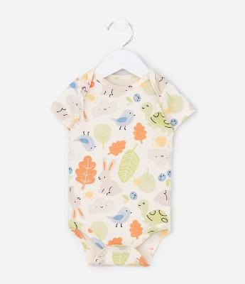 Body Infantil com Estampa de Animais Coloridos – Tam RN a 18 Meses