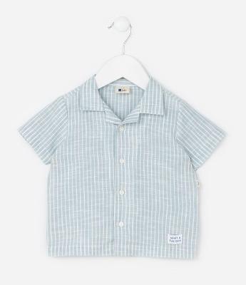 Camisa Infantil com Estampa de Listras - Tam 0 a 18 Meses