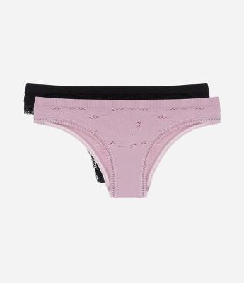 Kit 02 Calcinha Biquini Seamless Texturizado