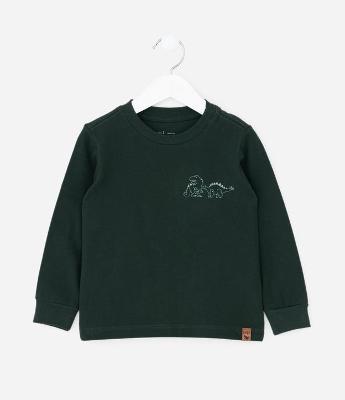 Camiseta Infantil em Piquet com Dinossauros – Tam 1 a 6 Anos