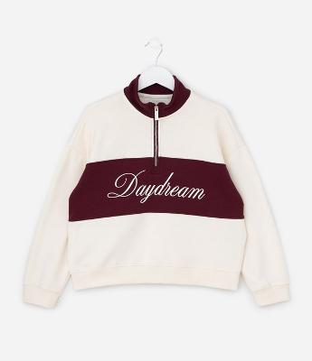 Casaco Infantil com Zíper e Lettering Daydream – Tam 5 a 14 Anos