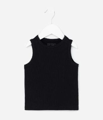 Regata Infantil em Ribana com Picueta no Decote – Tam 1 a 5/6 Anos