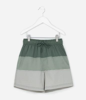 Bermuda Infantil com Recortes Coloridos - Tam 5 a 14 Anos