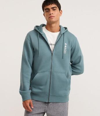 Casaco em Moletom com Estampa Lettering e Capuz