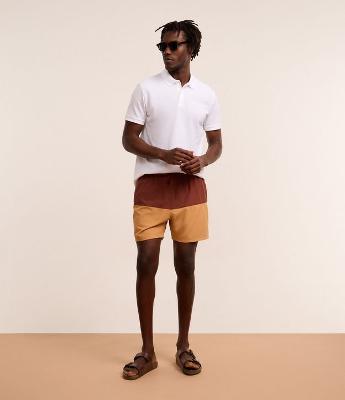 Bermuda em Ripstop com Bolso com Zíper e Estampa Bicolor