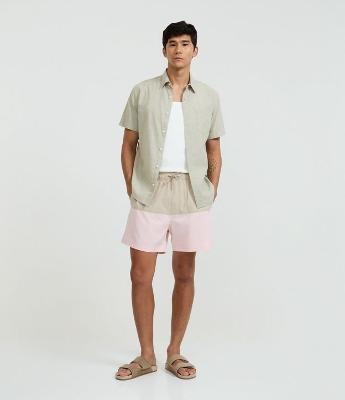 Bermuda em Ripstop com Bolso com Zíper e Estampa Bicolor