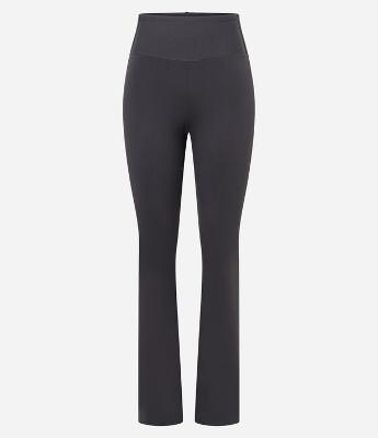 Calça Flare Esportiva com Cós Alto em Microfibra