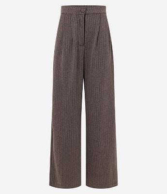 Calça Wide Leg Alfaiataria com Risca de Giz