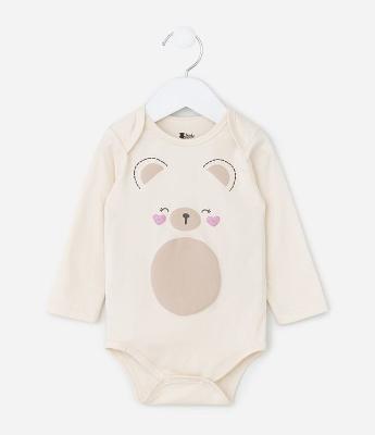 Body Infantil com Estampa de Urso - Tam 0 a 18 Meses