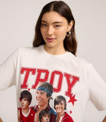 Camiseta Manga Curta com Estampa Troy Bolton