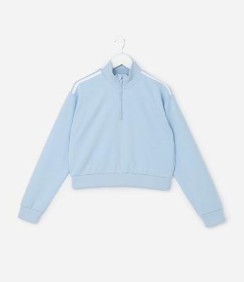 Blusão Infantil em Tech Fleece com Zíper na Gola - Tam 5 a 14 Anos