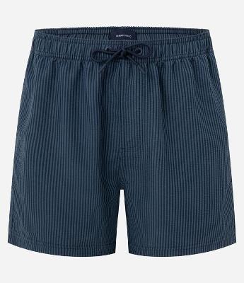 Bermuda de Banho Microfibra Texturizado com Listras Contrastantes