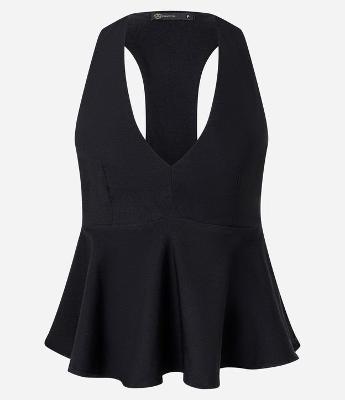 Blusa Peplum com Alça Nadador e Decote V