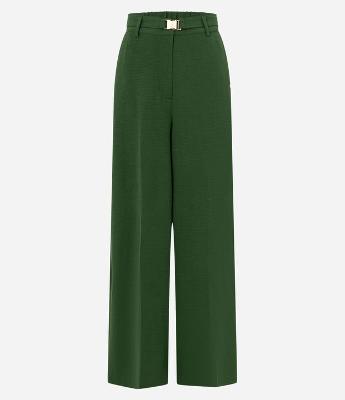 Calça Wide Leg em Airflow com Cinto e Fivela