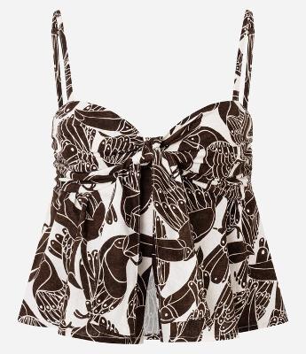 Blusa com Alças e Amarração Frontal Estampado