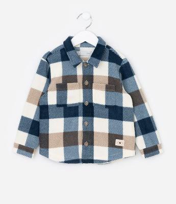 Camisa Infantil em Fleece com Estampa Xadrez – Tam 1 a 5/6 Anos