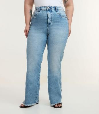 Calça Skinny em Jeans com Barra Desfiada Curve & Plus Size
