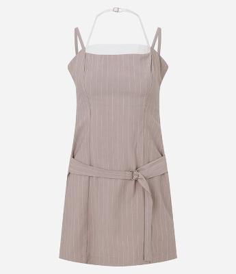 Vestido Curto Risca de Giz com Alças