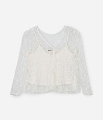 Bata Rendada com Manga Longa Curve e Plus Size