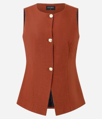 Colete Alfaiatado com Abotoamento Frontal