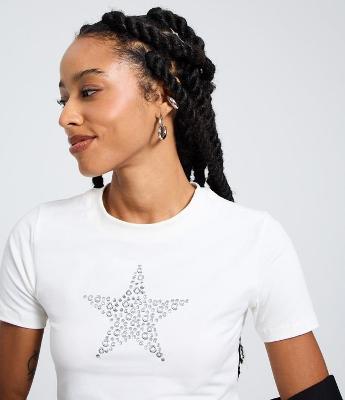 Camiseta em Algodão com Aplicação de Ilhoses