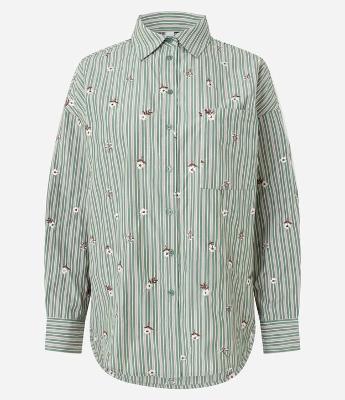 Camisa Alongada em Tricoline com Estampa Floral