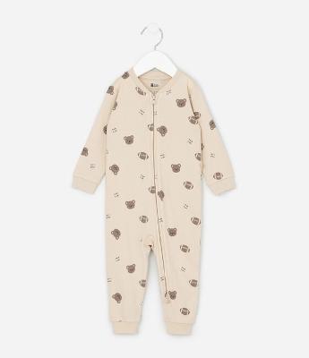 Macacão Infantil Manga Longa com Bordado no Bumbum – Tam RN a 24 Meses