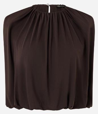 Blusa Balonê em Microfibra com Ombreira