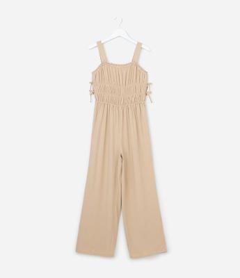 Macacão Infantil com Alças e Franzidos – Tam 5 a 14 Anos