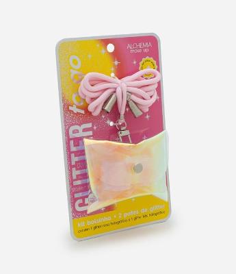 Kit com 2 glitters Rosa e Lilás em Bolsinha com Corda Cherry Alchemia