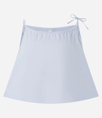 Blusa Curta Evasê com Decote Reto e Amarração