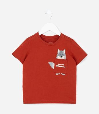 Camiseta Infantil com Bolsinho Interativo – Tam 1 a 5/6 Anos