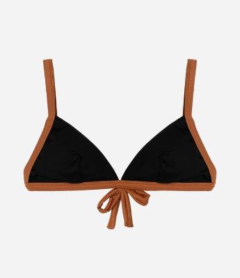 Biquini Top Triângulo com Viés Contrastantes