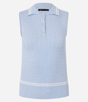 Blusa Manga Curta com Gola Polo em Tricô