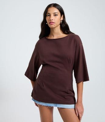 Blusa Over em Modal com Pregas Laterais