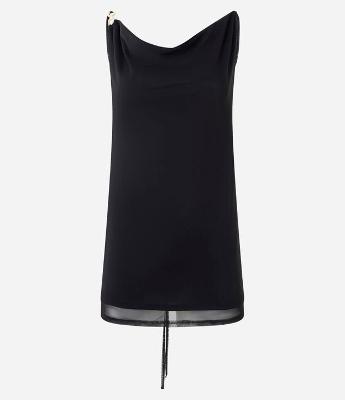 Vestido Curto com Alça Fina e Decote nas Costas