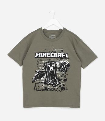 Camiseta Infantil com Estampa Minecraft Rabiscado Street – Tam 5 a 14 Anos