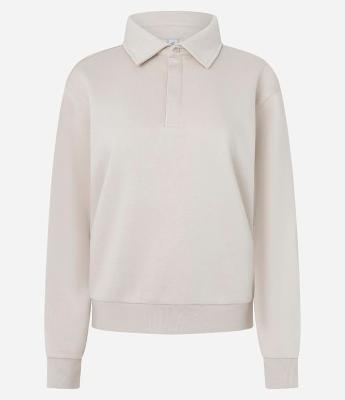 Casaco Fechado em Moletom com Gola Polo