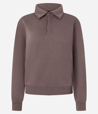 Casaco Fechado em Moletom com Gola Polo