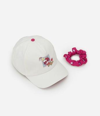 Boné Infantil em Sarja Hello Kitty com Scrunchie – Tam U