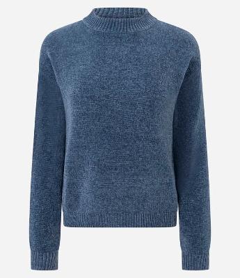 Blusa Slim em Tricô Chenille com Gola Redonda