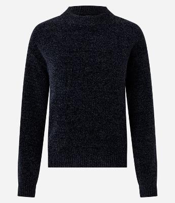 Blusa Slim em Tricô Chenille com Gola Redonda