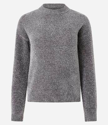 Blusa Slim em Tricô Chenille com Gola Redonda