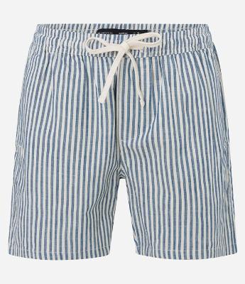 Bermuda em Sarja com Cós Elástico e Listras