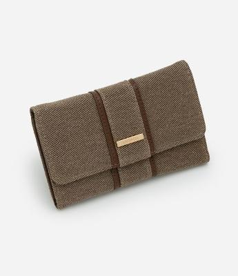 Carteira Envelope Média Com Detalhe de Listra em Lona