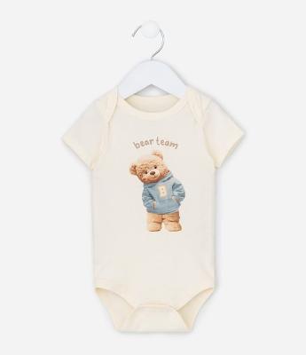Body Infantil com Ursinho Realista e Lettering – Tam RN a 18 Meses